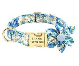 Personalized Dog ID Collars Wedding dog collars 2021 designer dog collars floral dog collars bow dog collars CurliTail