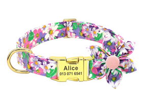 Personalized Dog ID Collars Wedding dog collars 2021 designer dog collars floral dog collars bow dog collars CurliTail