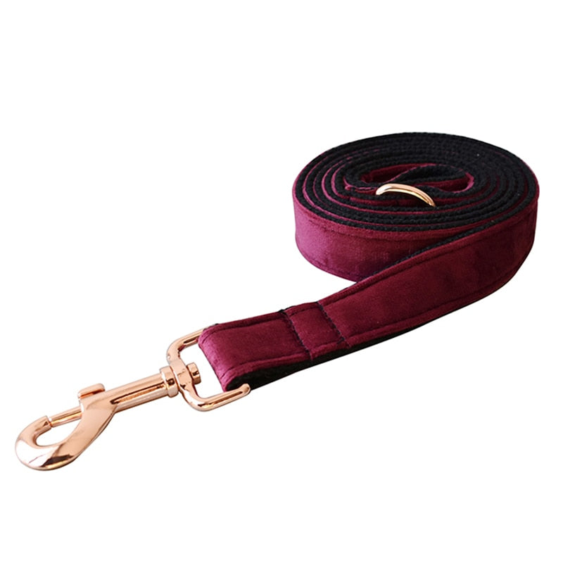 Solid Wine Personalized Bow Collar and Leash Set