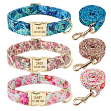 Floral Dog Collars and Leashes | Personalized Dog ID Collars