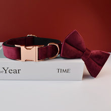 Solid Wine Personalized Bow Collar and Leash Set - CurliTail