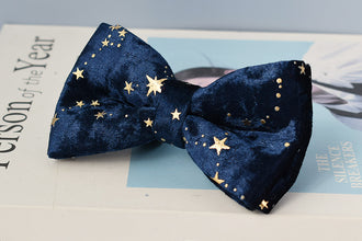Night Stars: Personalized Bowtie collar and Leash - CurliTail