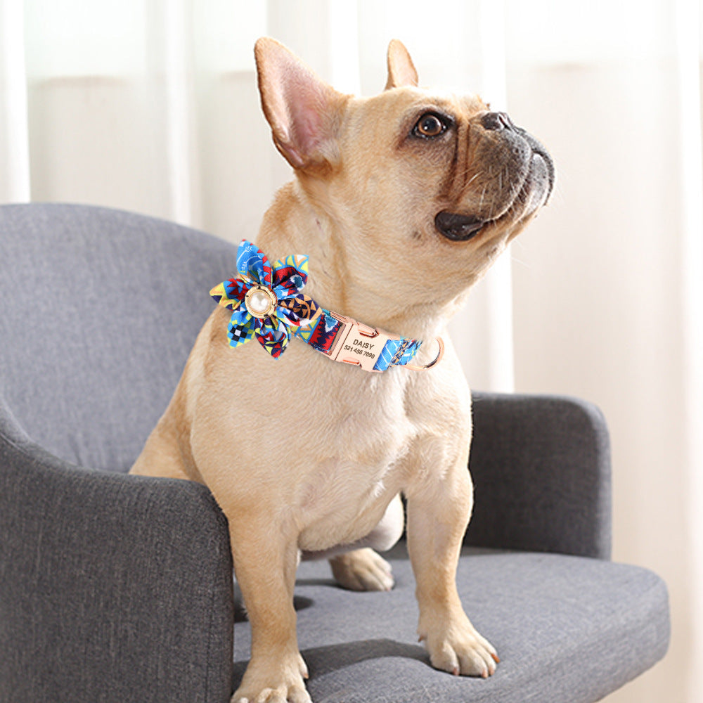 Floral Dog Collars Dog ID Collars Leash Set Personalized Dog Collars Wedding dog collars Beautiful wedding lace collars Curlitail