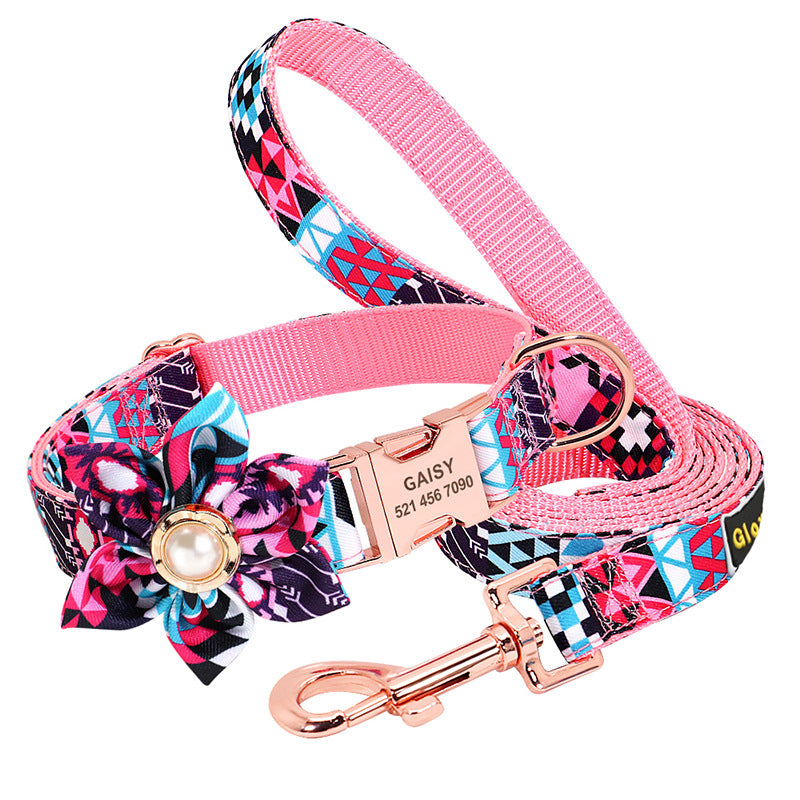 Night Love Dog Collar and Leash Set  Personalized ID Collars – CurliTail
