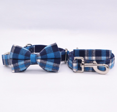 Floral Dog Collars Dog ID Collars Leash Set Personalized Dog Collars  Wedding dog collars Plaid Collars Curlitail