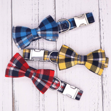 Floral Dog Collars Dog ID Collars Leash Set Personalized Dog Collars  Wedding dog collars Plaid Collars Curlitail