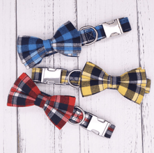 Floral Dog Collars Dog ID Collars Leash Set Personalized Dog Collars  Wedding dog collars Plaid Collars Curlitail