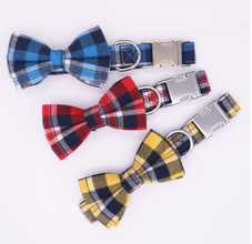 Floral Dog Collars Dog ID Collars Leash Set Personalized Dog Collars  Wedding dog collars Plaid Collars Curlitail