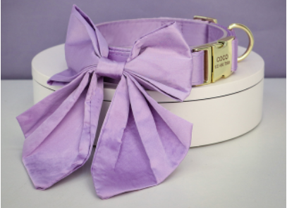 Purple Paradise Butterfly Collar With Flower - Personalized
