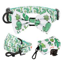 Patterns And Shades: Bow Collar, Leash And Poop Bag Pack - CurliTail
