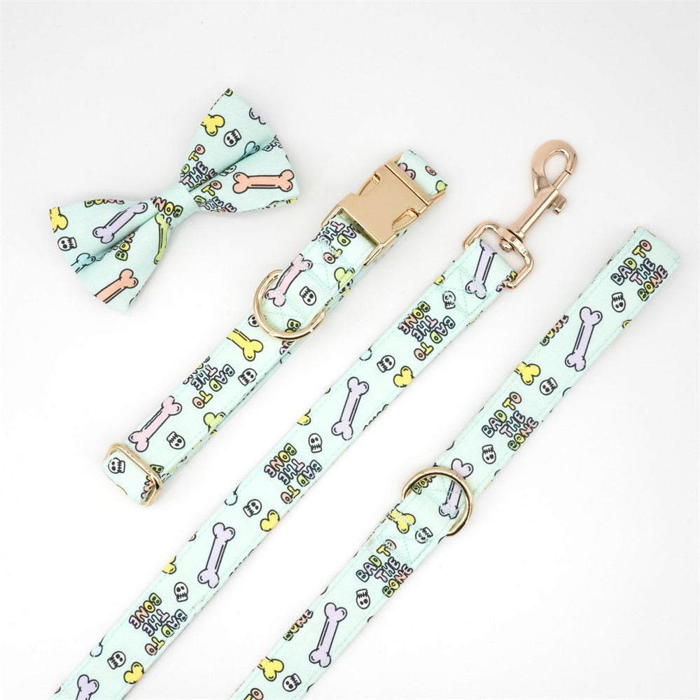 Dog-N-Bone: Personalized Bow Collar And Leashes