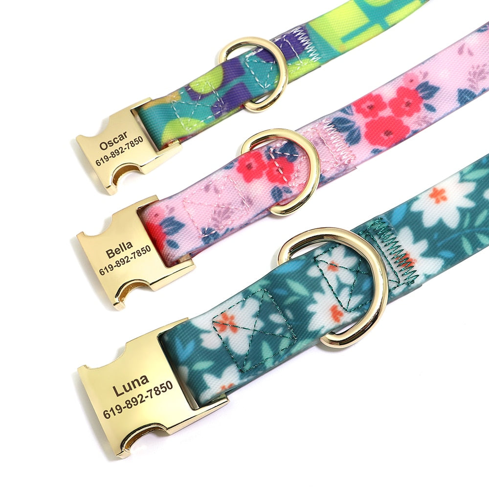Printed Waterproof Personalized Collars And Leashes