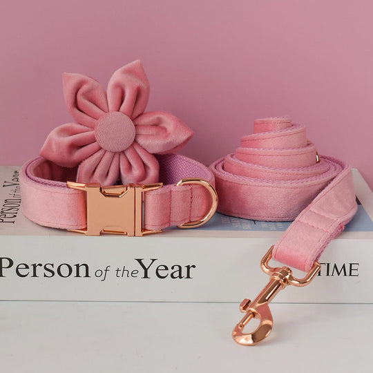 Magical Pink Shades: Personalized Flower Collar and Leash Set - CurliTail