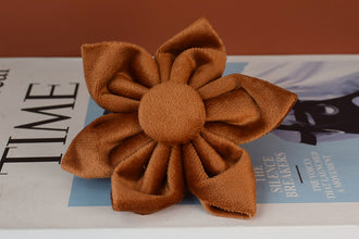 Blissfull Brown Shades: Personalized Flower Collar and Leash Set - CurliTail