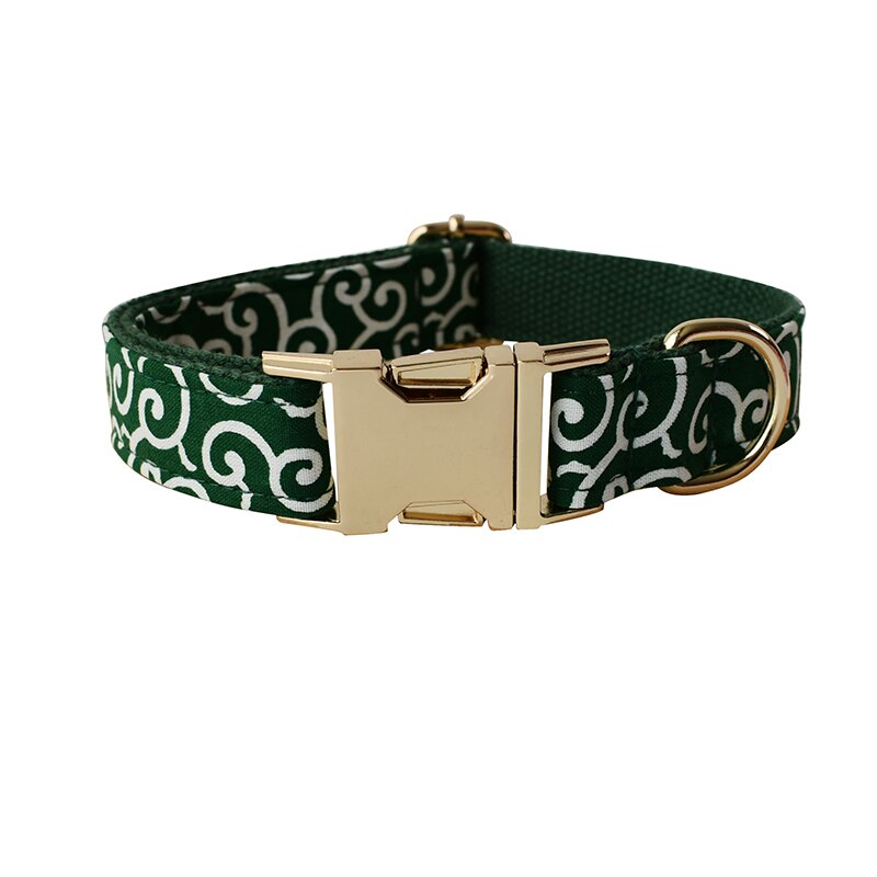 Patterns In Green: Personalized Collar And Leash