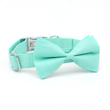 Solid Sea Green Personalized Bow Collar and Leash Set - CurliTail