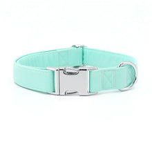 Solid Sea Green Personalized Bow Collar and Leash Set - CurliTail