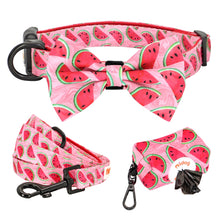 Patterns And Shades: Bow Collar, Leash And Poop Bag Pack - CurliTail