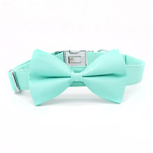 Solid Sea Green Personalized Bow Collar and Leash Set - CurliTail
