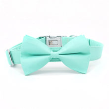 Solid Sea Green Personalized Bow Collar and Leash Set - CurliTail