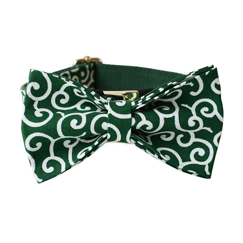Patterns In Green: Personalized Collar And Leash - CurliTail