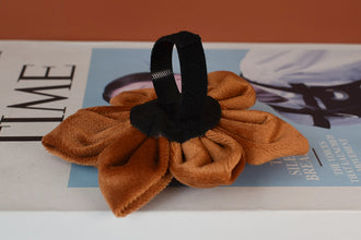 Blissfull Brown Shades: Personalized Flower Collar and Leash Set - CurliTail