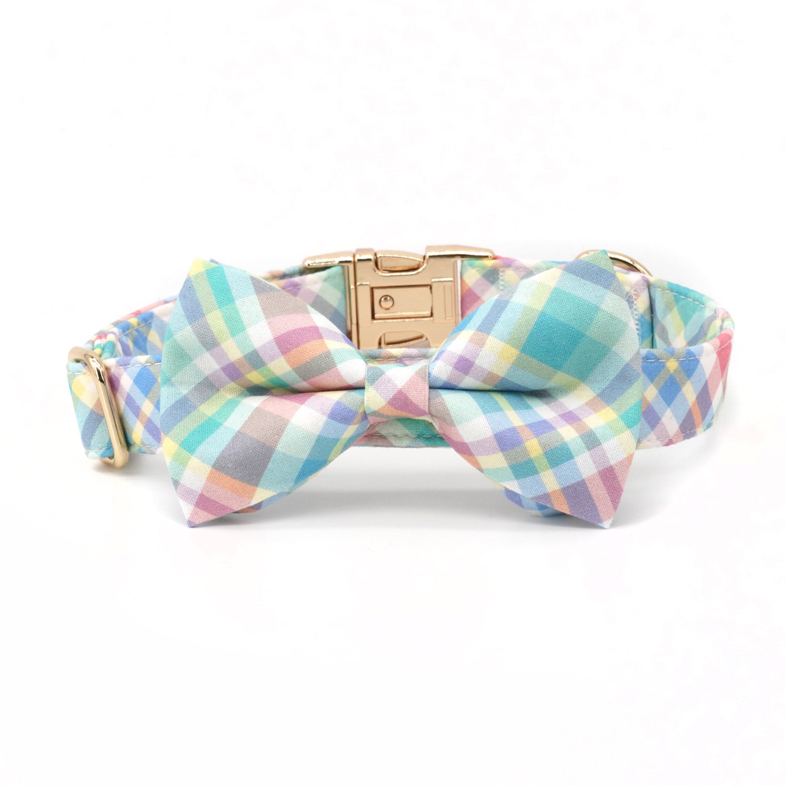 Summer Plaid Fashions: Personalized Collar And Leash - CurliTail