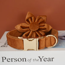 Blissfull Brown Shades: Personalized Flower Collar and Leash Set - CurliTail