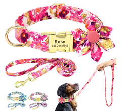 Personalized Dog ID Collars Wedding dog collars 2021 designer dog collars floral dog collars bow dog collars CurliTail