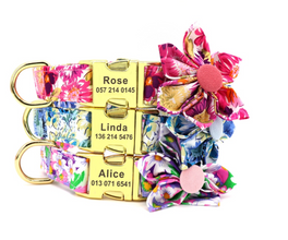 Personalized Dog ID Collars Wedding dog collars 2021 designer dog collars floral dog collars bow dog collars CurliTail