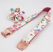 Floral Dog Collars Dog ID Collars Leash Set Personalized Dog Collars Wedding dog collars Beautiful wedding lace collars Curlitail