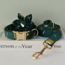 Sparkle With Green: Personalized Pet Flower Collar And Leash - CurliTail