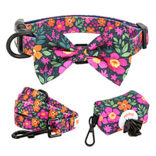 Patterns And Shades: Bow Collar, Leash And Poop Bag Pack - CurliTail