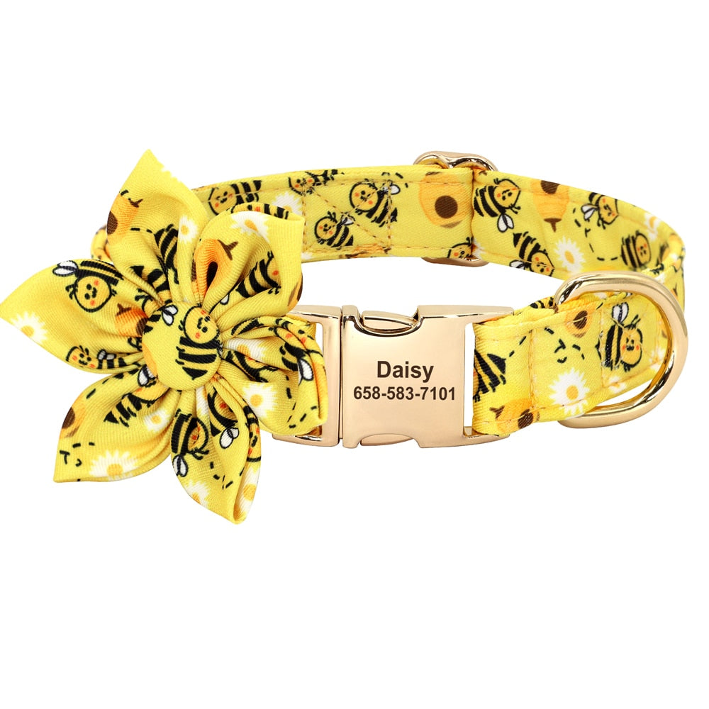 Multidesign Flower Dog Collar: Personalized Accessory in multiple colors
