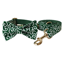 Patterns In Green: Personalized Collar And Leash - CurliTail