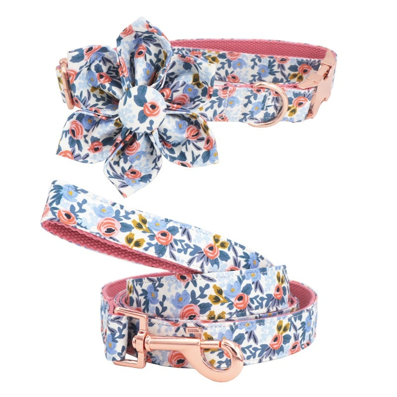 Valentine's Love: Personalized Flower Collar And Leash - CurliTail