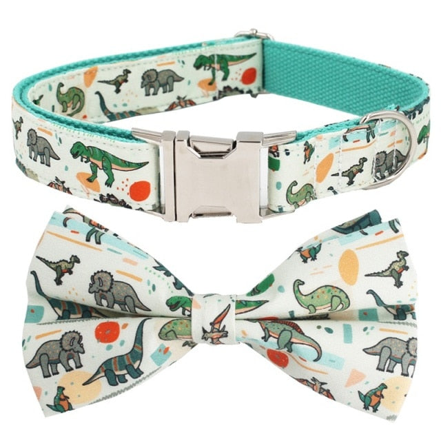 Dinosaur Dog Collar And Leash Set |Personalized - CurliTail