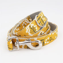 Trendy Mustard Yellow Floral Flower Collar |  Personalized Dog ID Collars - CurliTail