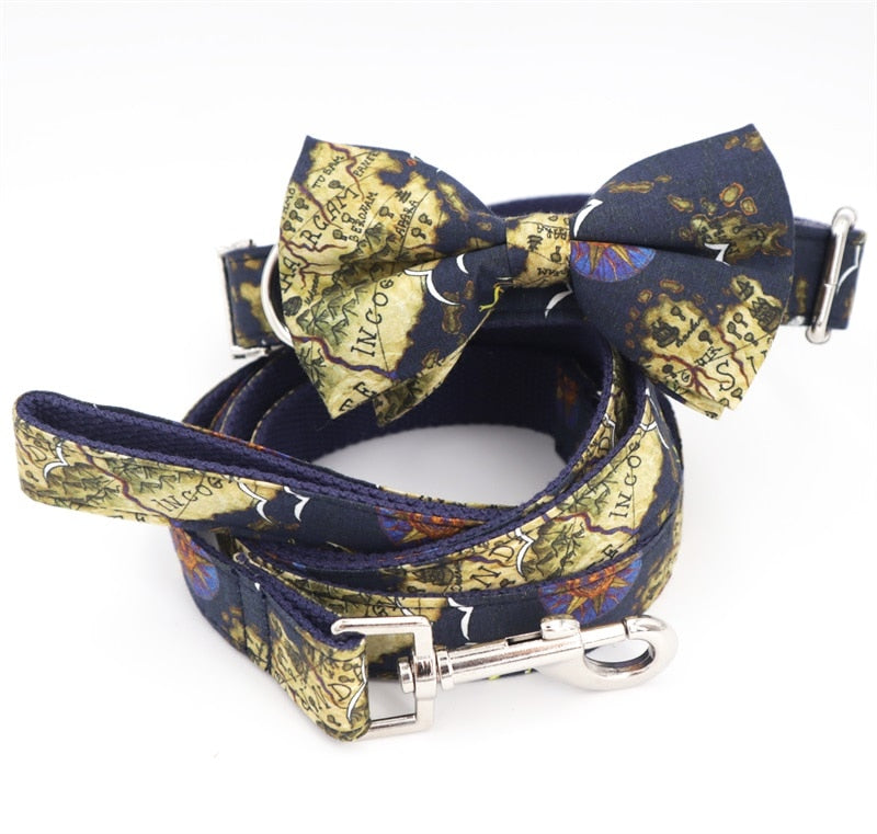 Map Routes: Personalized Bow Collar And Leash