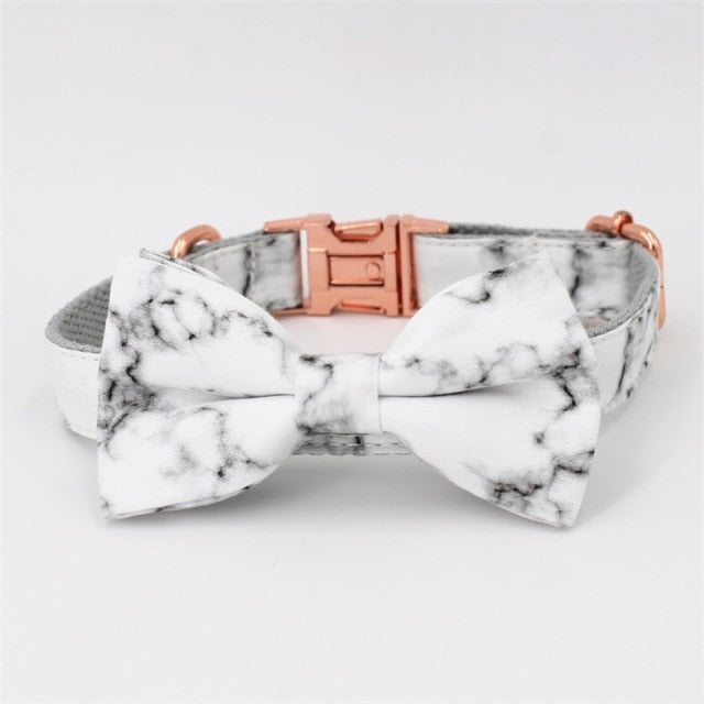Marble Dog collars And Leashes: Personalized - CurliTail