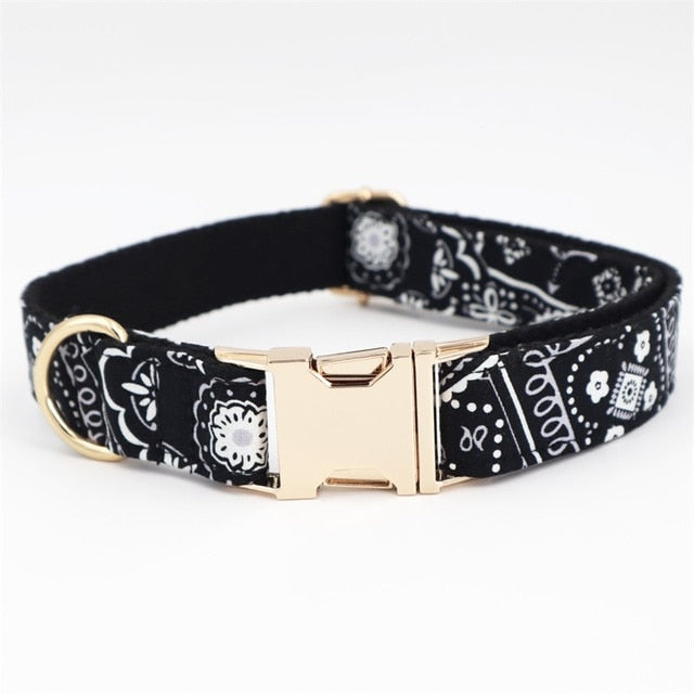 Free Engraving On Black and White Elegant Dog Collars | Personalized Dog ID Collars