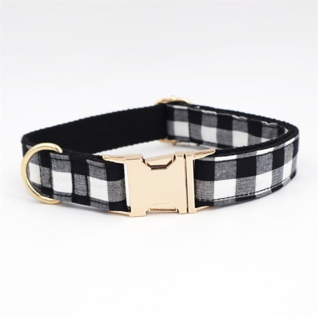 Free Engraving On Black and White Elegant Dog Collars | Personalized Dog ID Collars