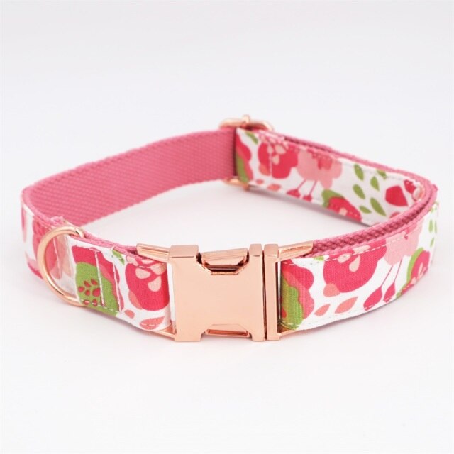 Personalized Pet Dog ID Collar In Pink Patterns