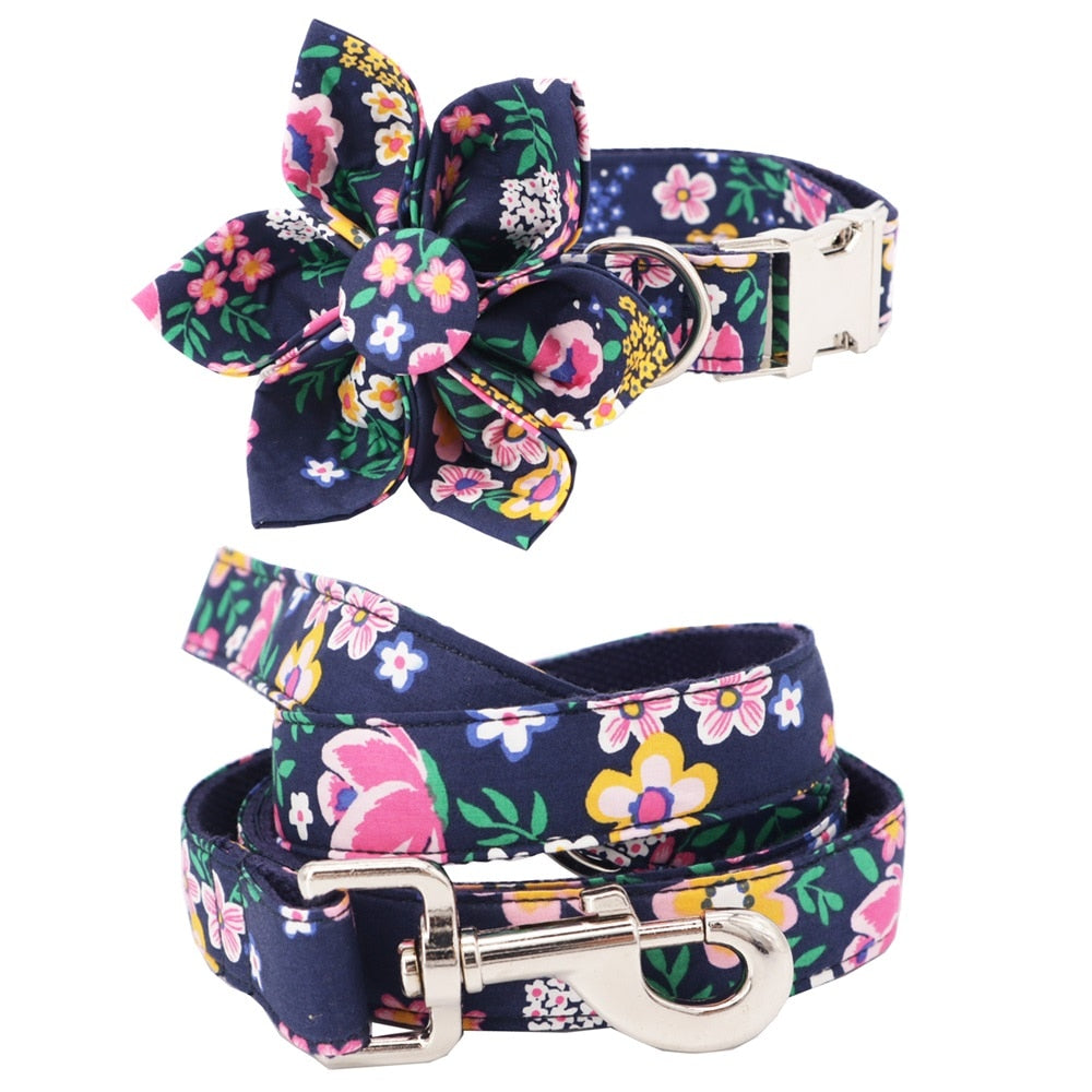 Night Love Dog Collar and Leash Set | Personalized ID Collars