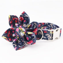 Personalized Black Floral Flower Collar And Leash - CurliTail