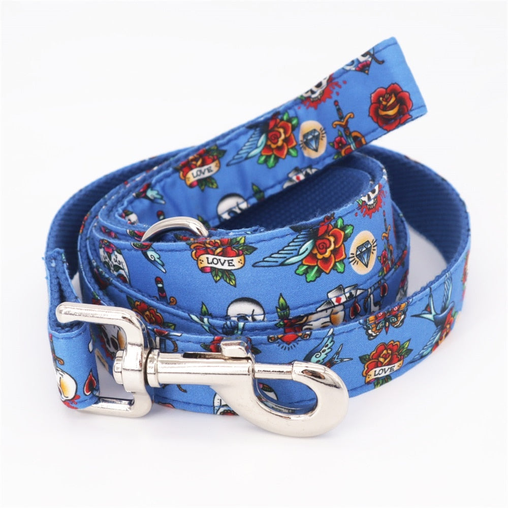 Scary Skulls: Personalized Bow Collar And Leash