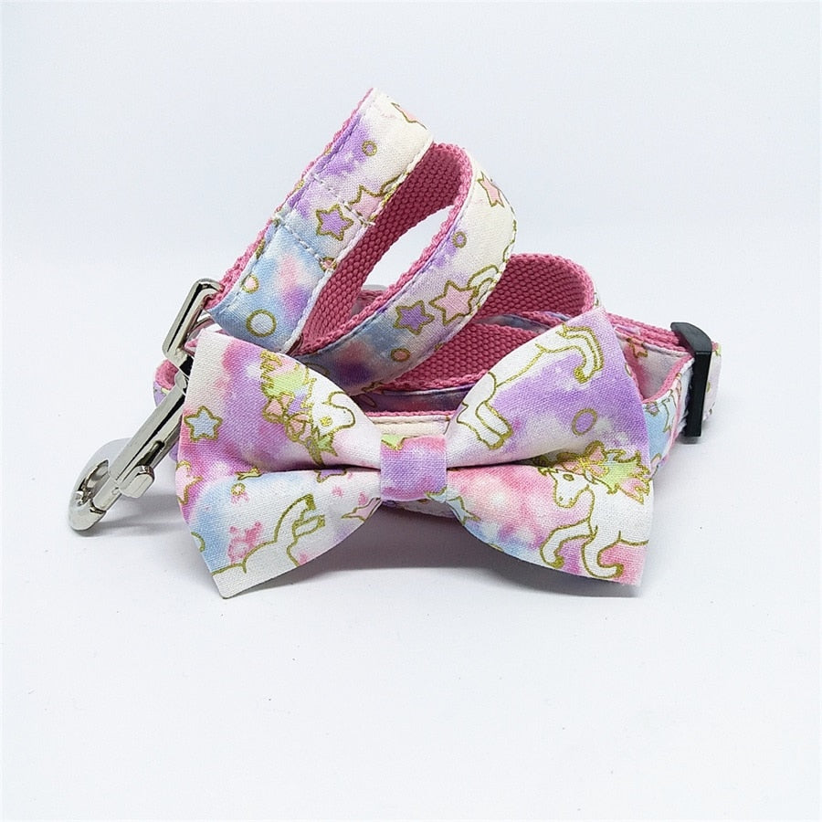 Unicorn Splashes Personalized Collar And Leash Set