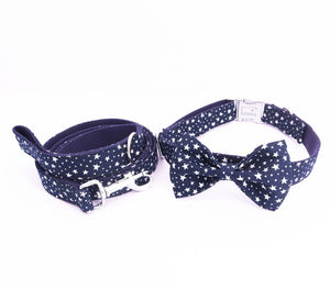 Shiny Stars: Personalized Bow Collar And Leash