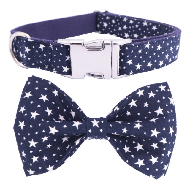 Shiny Stars: Personalized Bow Collar And Leash