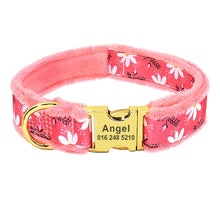 Free Engraving | Flannel Padded Dog Collar Personalized Collar Engraved ID Tag Collar - CurliTail